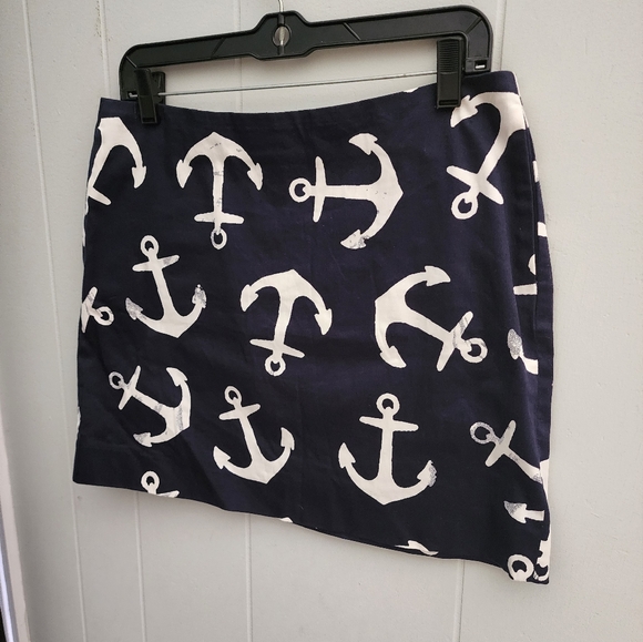 J.Crew Navy Blue And white Nautical Skirt - Picture 5 of 14